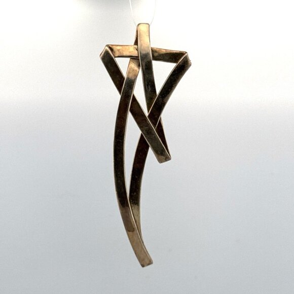 Estate Modernist Sterling Silver 925 Mexico Geometric Brooch Pin Pendant 17.3g - Picture 1 of 8